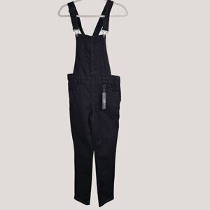 Dollhouse Black Denim Overalls  Womens Size 12 Adjustable Straps